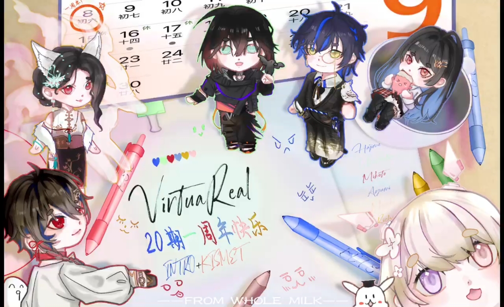 【vr207/贺图绘画过程】祝VirtuaReal 20期生一周年快乐!!!蜜言弥月漆羽晴一入福步弥月,207大家庭!哔哩哔哩bilibili