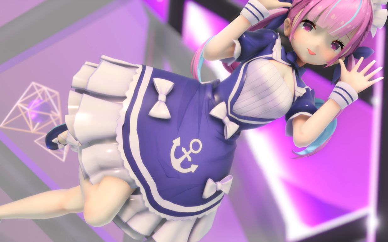 【4k/竖屏/mmd】超可爱虚拟偶像---湊阿库娅吐舌头!