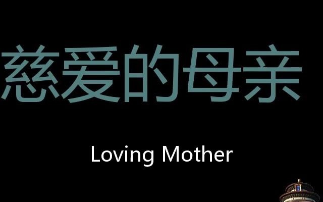 慈爱的母亲 Chinese Pronunciation Loving Mother哔哩哔哩bilibili