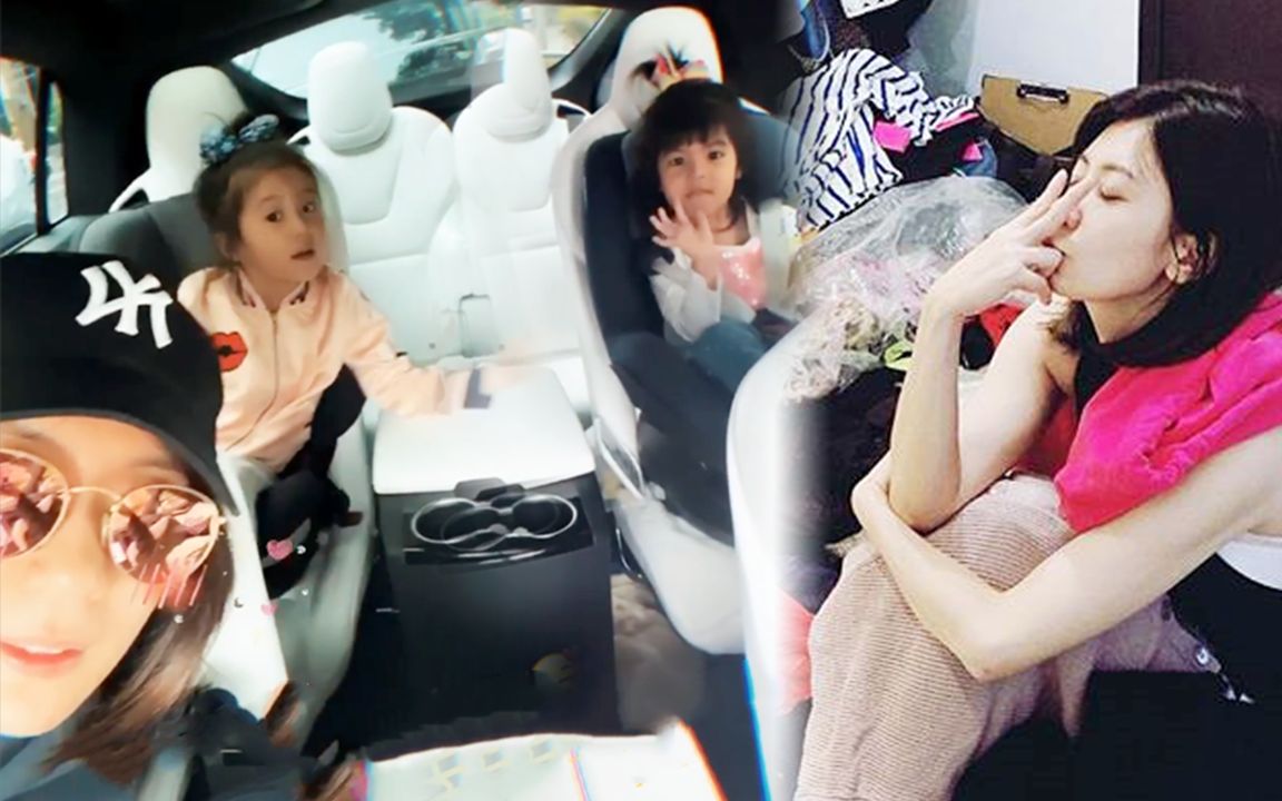 贾静雯送咘咘波妞上学波妞学咘咘飞吻动作笨拙好似在打脸