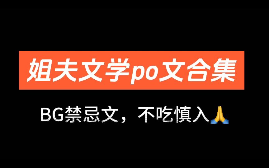 15篇姐夫文学po文推荐哔哩哔哩bilibili