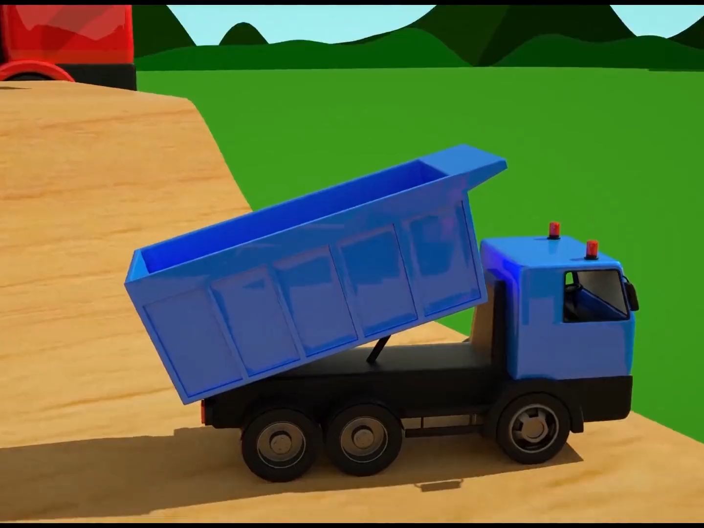 看工程车学英语 双语教学 颜色形状认知 英语启蒙 水罐车来涂色