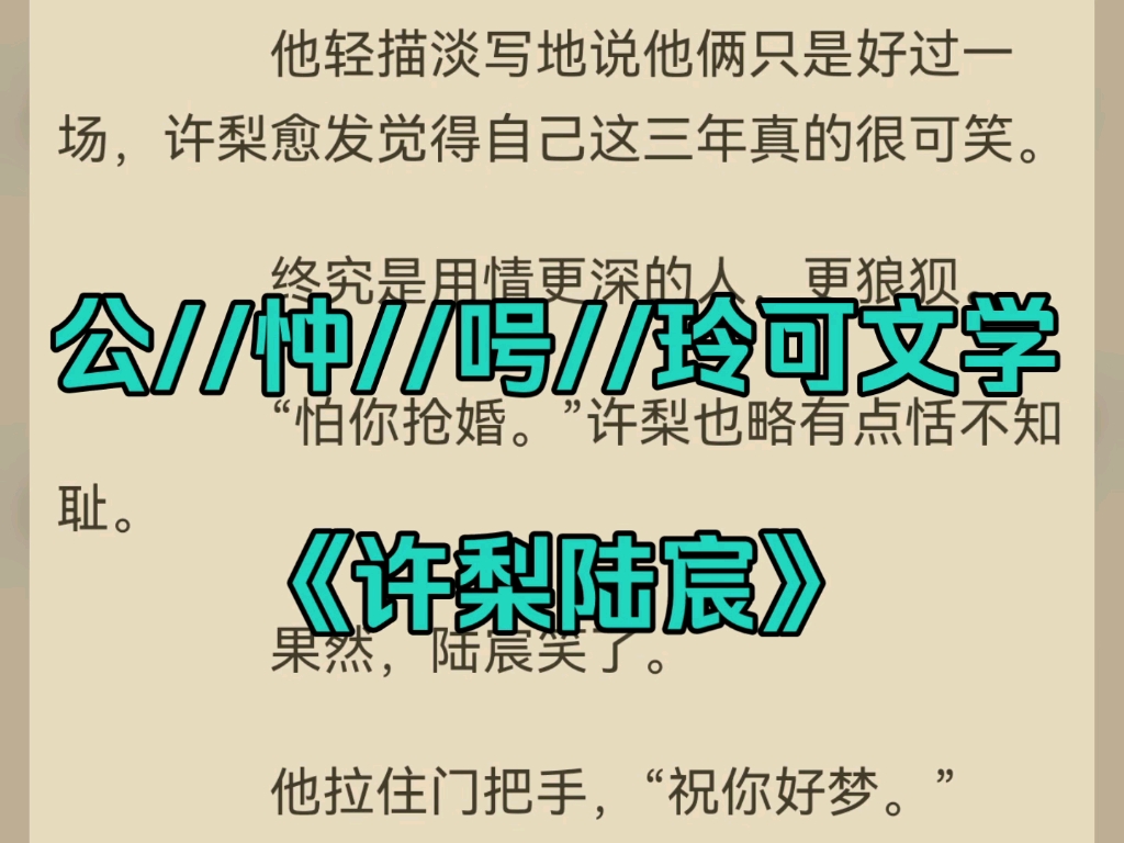 分享必读言情小说《许梨陆宸》又名《许梨陆宸》哔哩哔哩bilibili