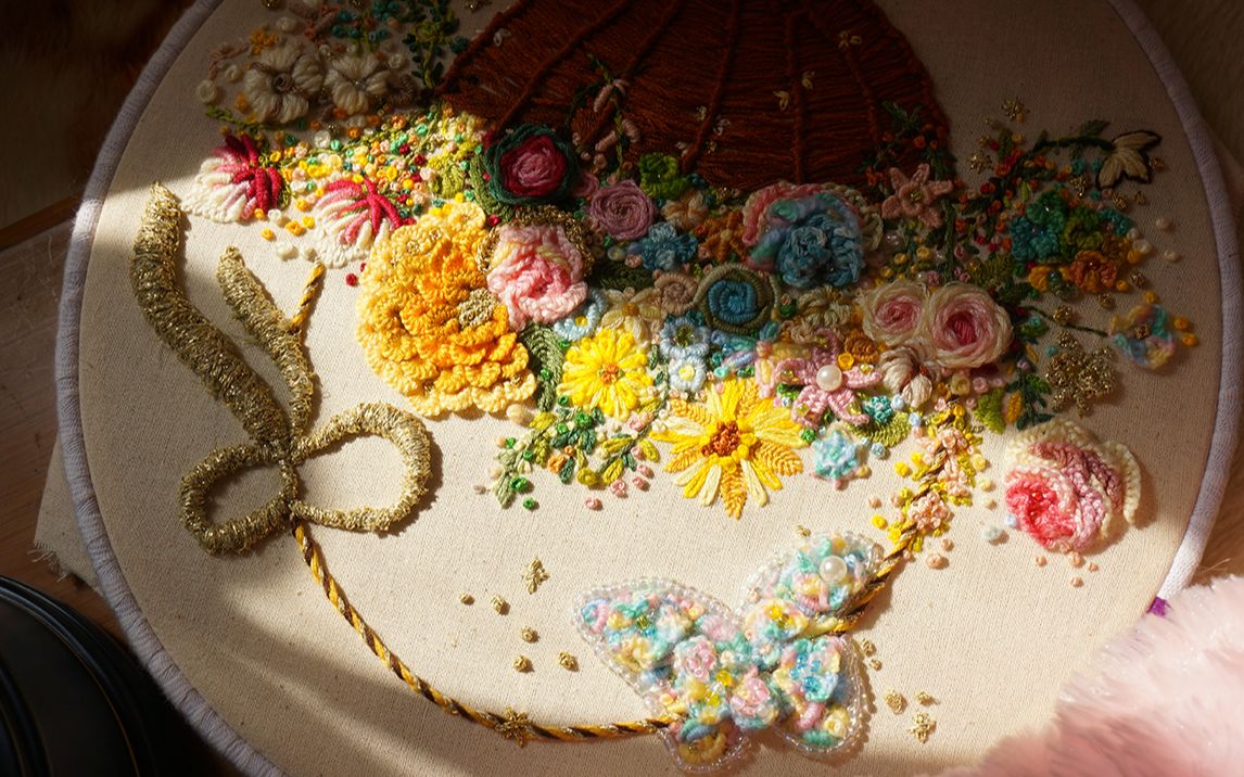 活动  【刺绣】手作分享【繁花似锦】珠绣立体绣纯享^^你是我做过不愿