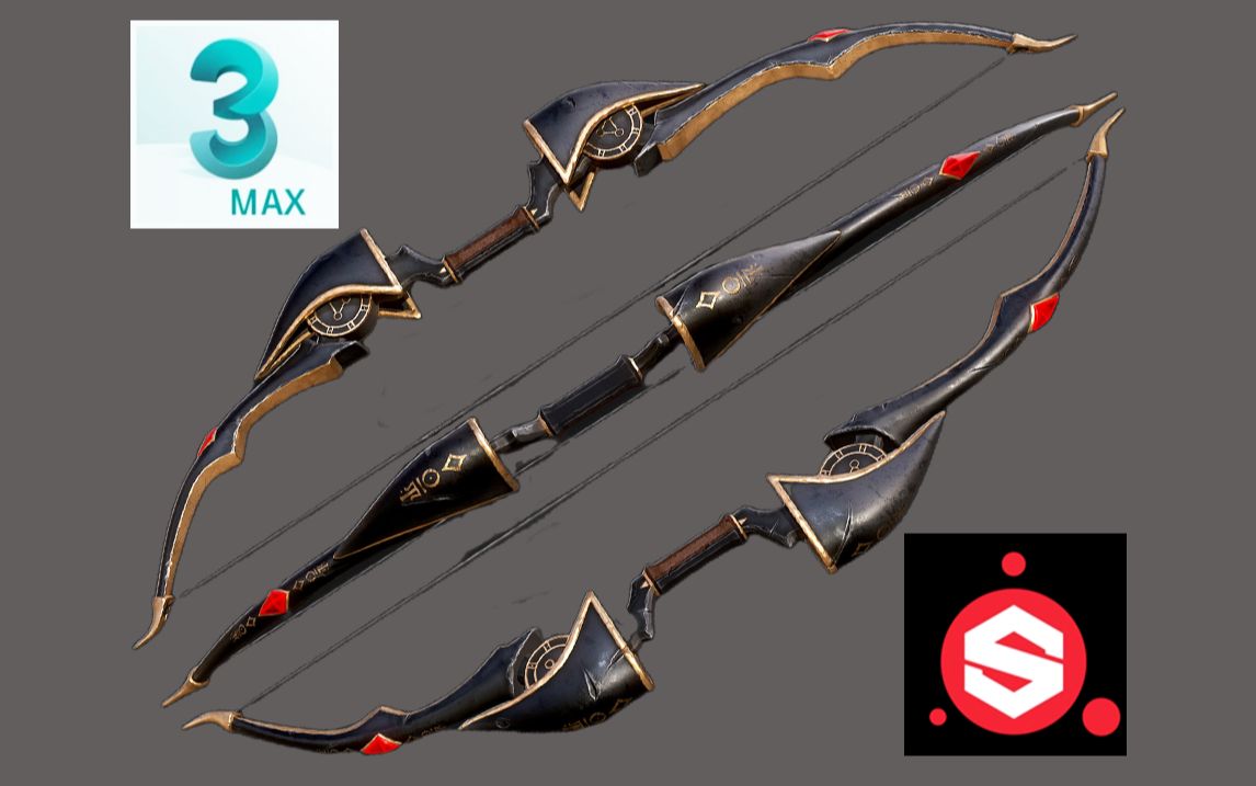 【3dmax武器建模】暗黑精灵弓的模型制作!