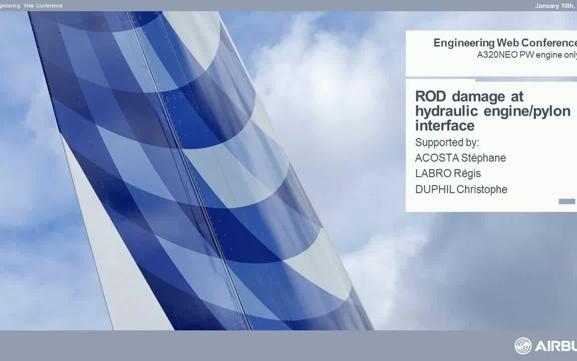 Enginnering Web Conference  Damaged rod  A320NEO  PW engine哔哩哔哩bilibili