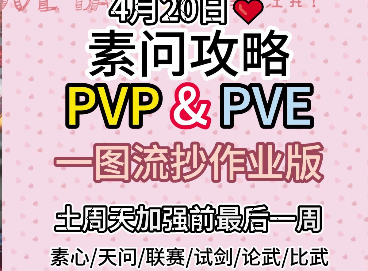 素问全攻略PVP+PVE一图流抄作业版4月20日逆水寒