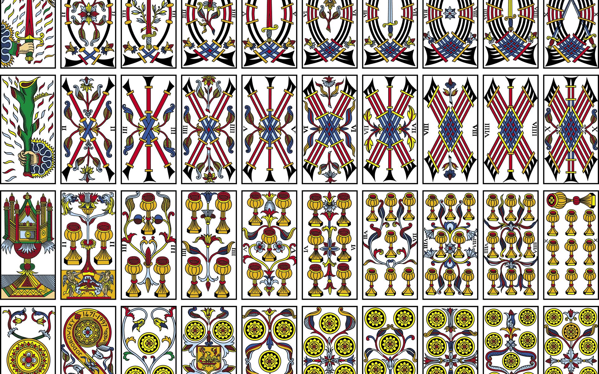 马赛塔罗 自学入门 10分钟背40张元素牌四元素 内容精要