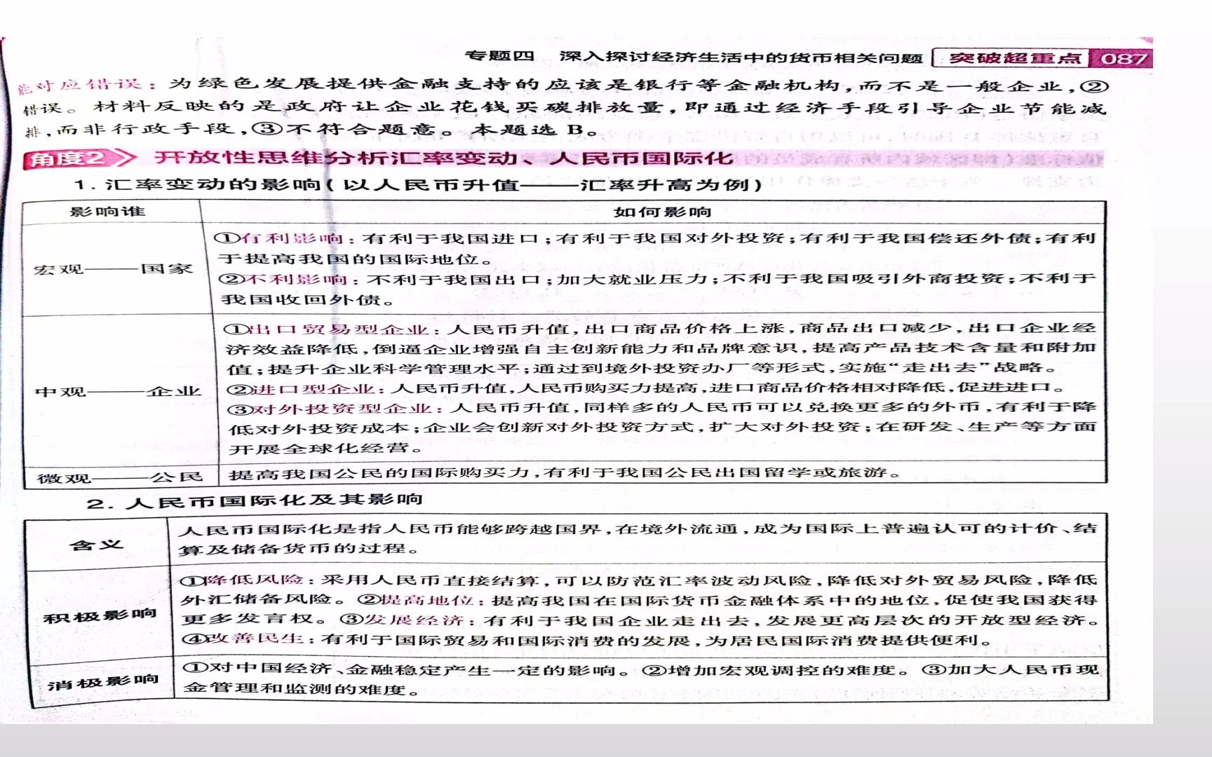 [图]2023年高考政治第一轮复习：必修2补充知识点 汇率和人民币国际化问题