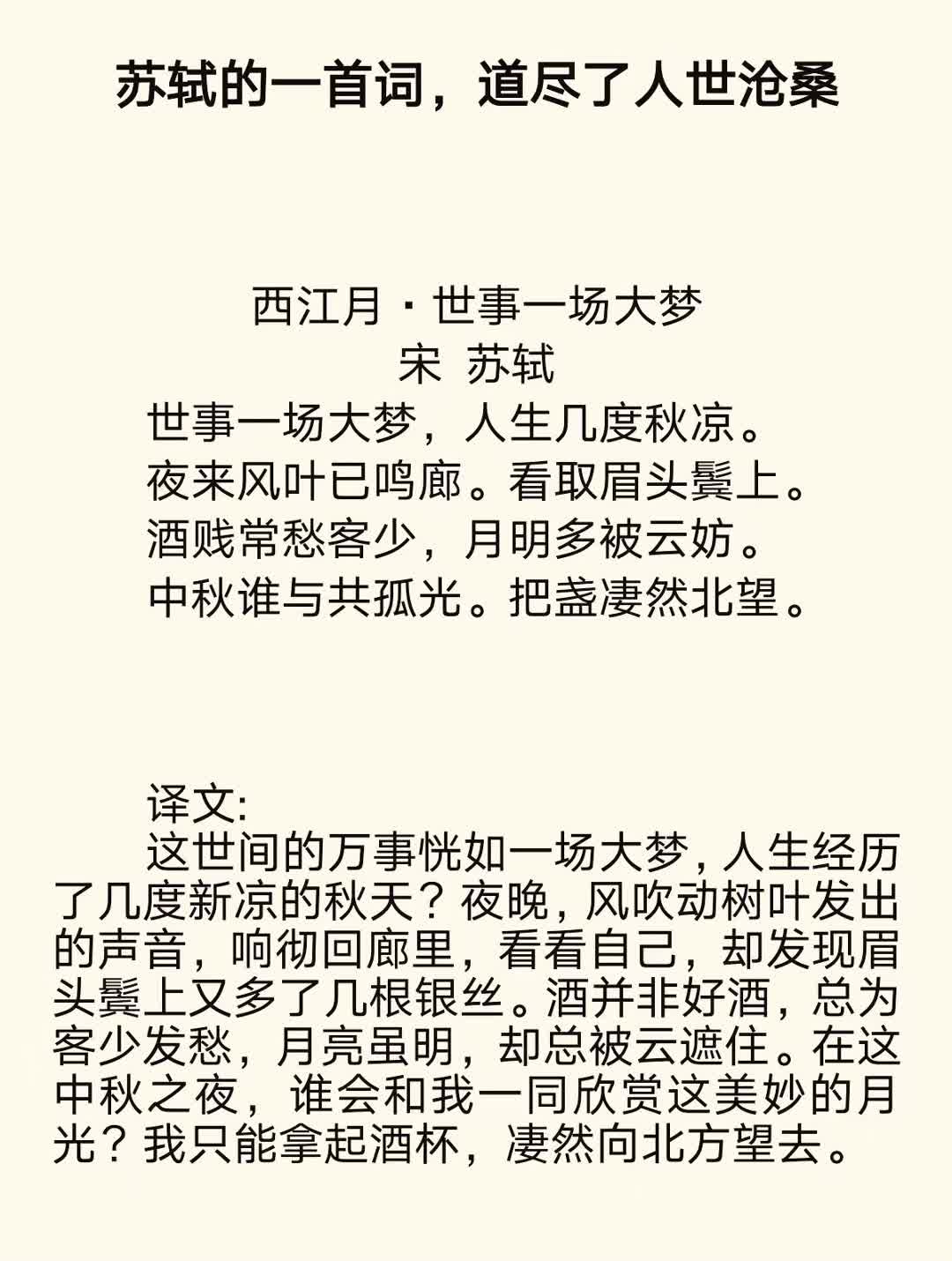 苏轼的一首词,道尽了人世沧桑哔哩哔哩bilibili