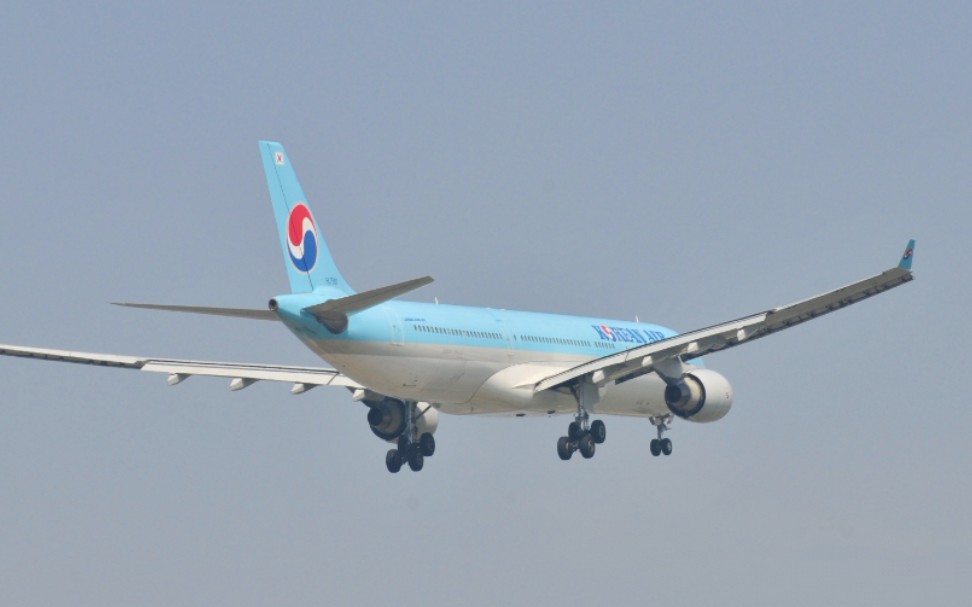 韩国大韩航空空中客车airbusa330322广州白云国际机场洞两右跑道落地