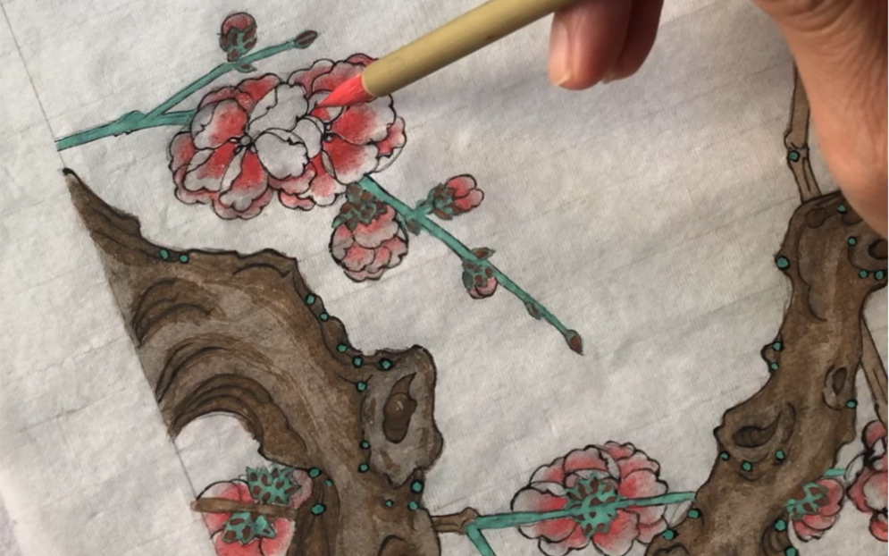 [图]The video of Classical Chinese painting of plum blossom. It is my 8th lessons