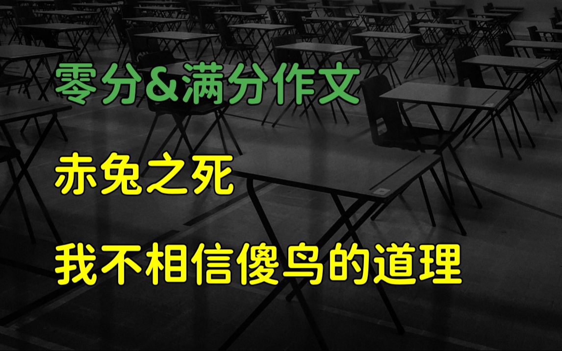 天涯头条 | 天涯神贴:高考满分作文&零分作文,赤兔之死&我不相信傻鸟的道理.哔哩哔哩bilibili