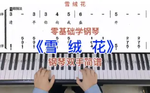 Download Video: 零基础学钢琴《雪绒花》，钢琴双手弹奏，简谱教学。