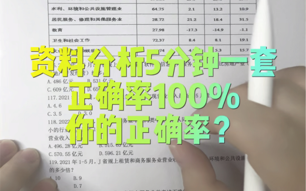 资料分析5分钟一套,正确率100%哔哩哔哩bilibili