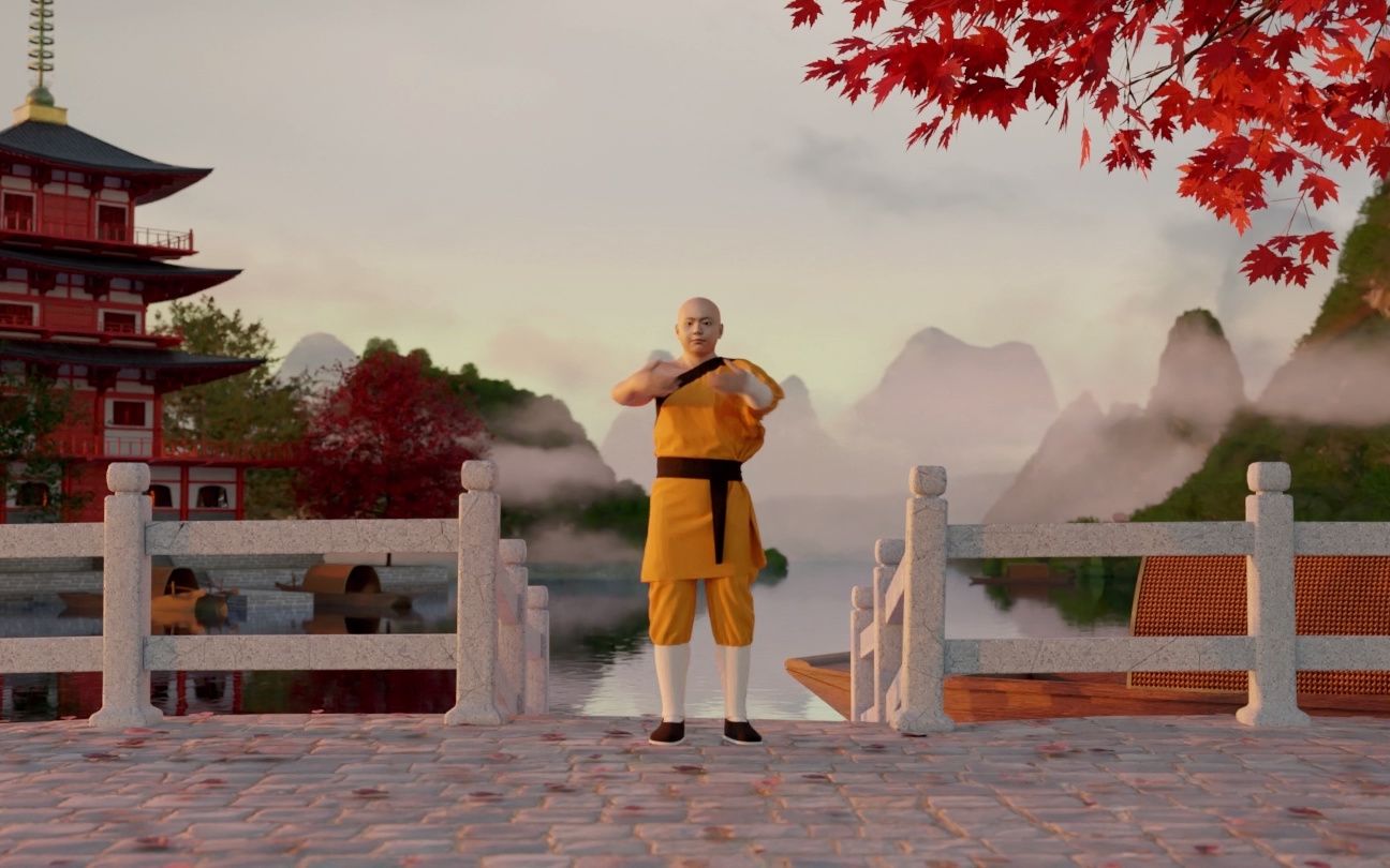 [图]第五届3D渲染大赛【动态冥想/太极】作品-Guilin monk