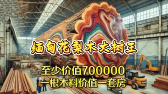 下载视频: 700000至少一根木料的价值，缅甸花梨木树王，一根木料一套房