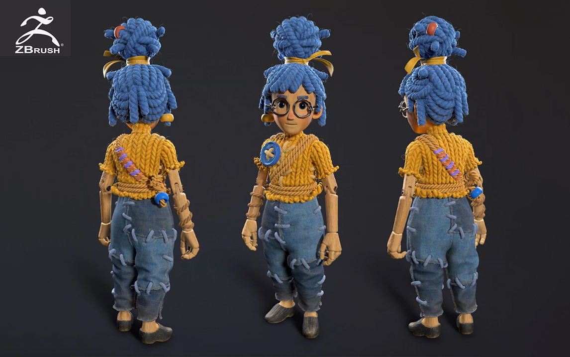 【zbrush】《雙人成行》小梅手辦高精度模型雕刻,zb人物高模製作教程