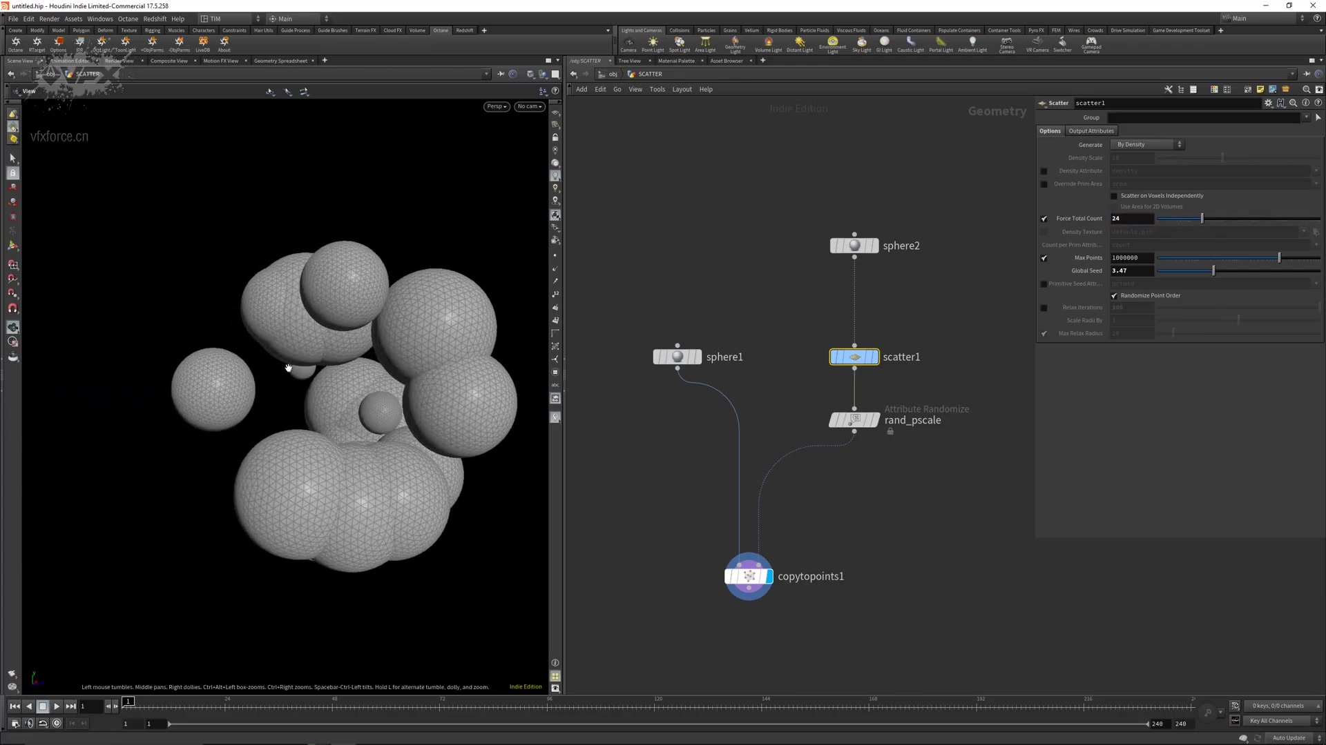 制作抽象有机体houdinisimplescatterandorganicform