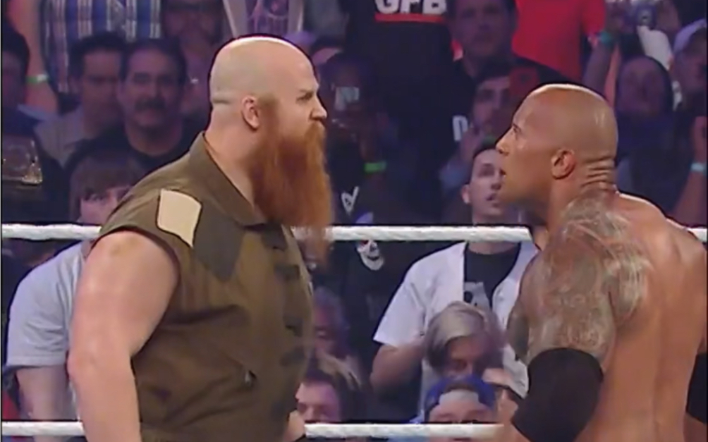 wwe巨石强森摔角狂热32秒杀埃里克罗旺 #wwe#道恩·强森#巨石强森#the