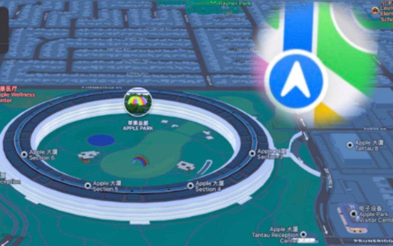 苹果地图3d模型(苹果总部)