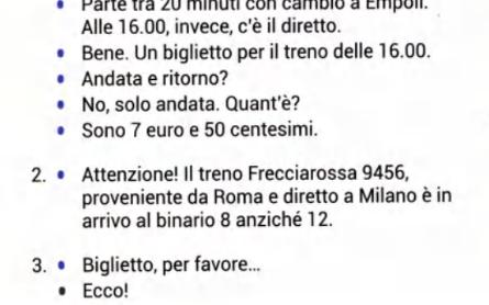 [图]新视线意大利语 1（修订版） 第5单元 B3（音频 30） 对话：Viaggiare in treno