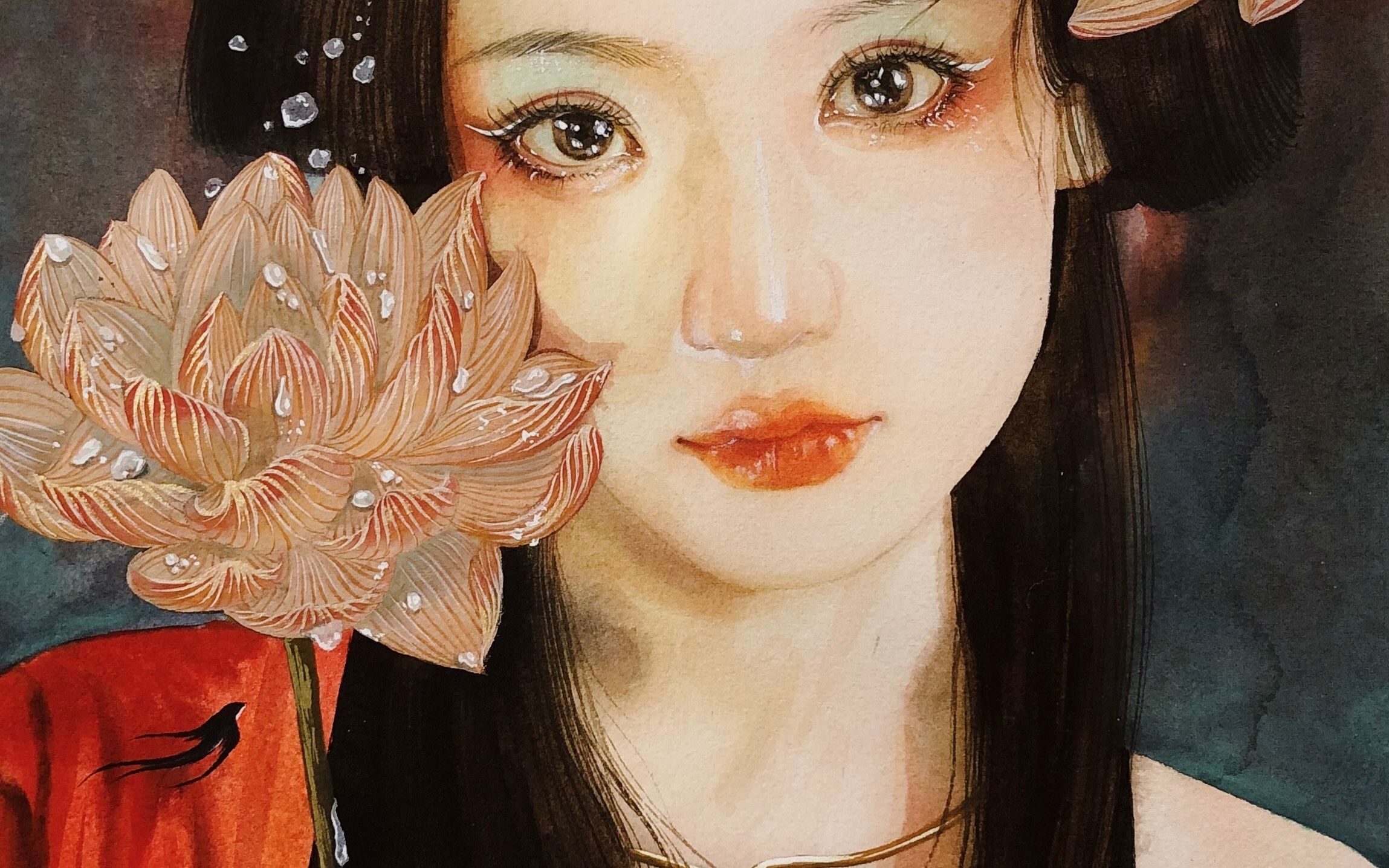 【水彩】 "妖最爱扮成美丽的女子"古风手绘过程分享