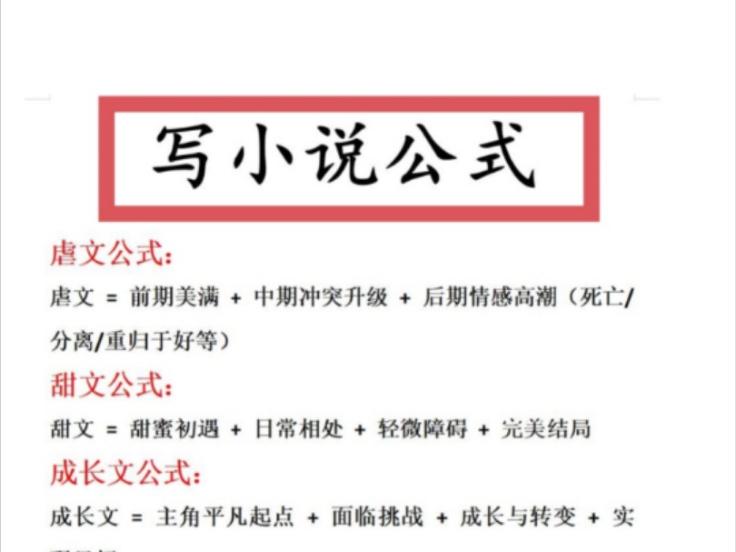 【写小说就是套公式!】短篇真的很吃香!保底风雨不愁!万一爆文了还有分成!文笔不好或者节奏把握不好的宝可以照着公式写!一篇一万多字不要太简单...