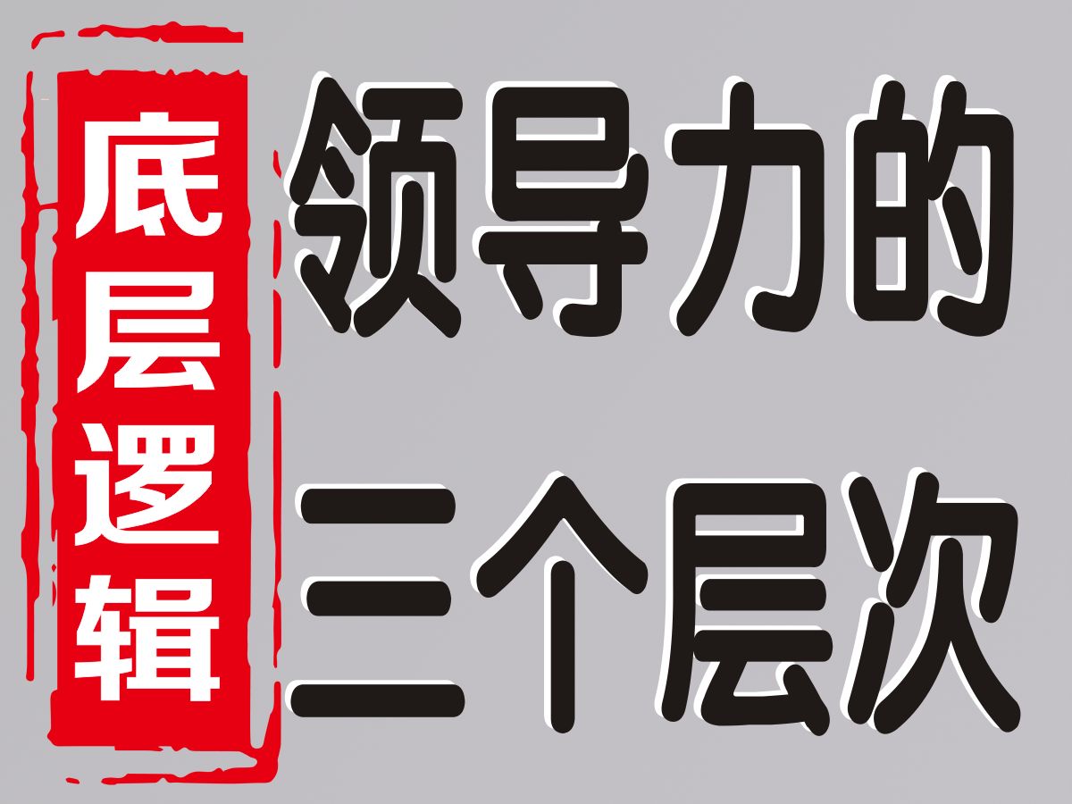 底层逻辑:领导力有三个层次,你哪个层次?哔哩哔哩bilibili