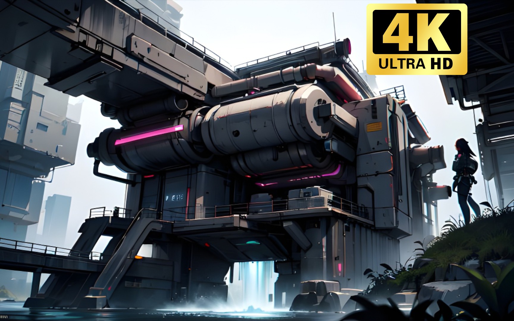 【ai到底有多能画?】赛博朋克2166-科幻未来建筑场景