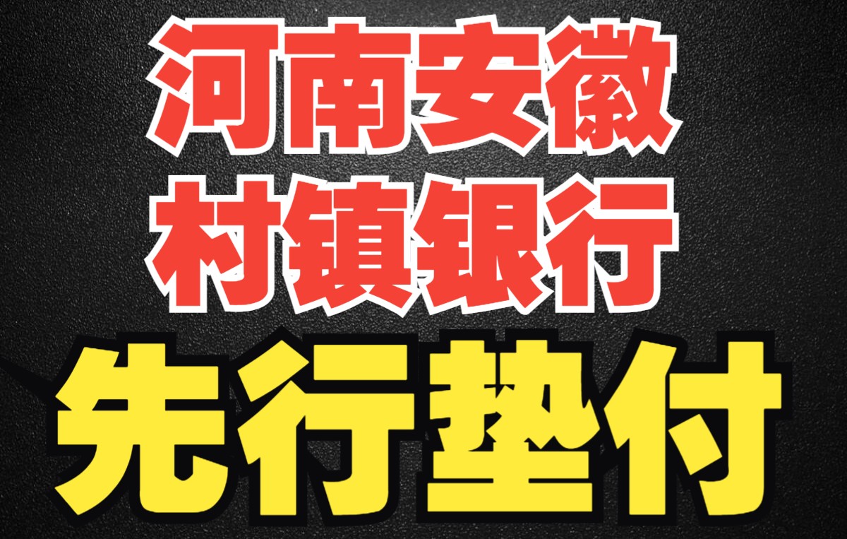 河南和安徽村镇银行对客户先行垫付!哔哩哔哩bilibili