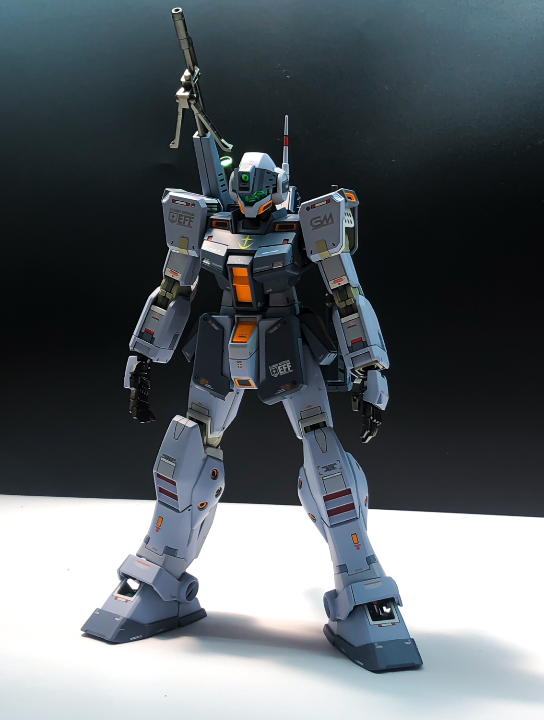 万代 mg 狙击型吉姆 2,全喷涂,水贴消光,增加少量改件和刻线.