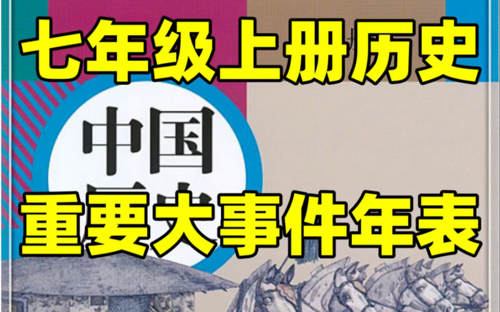 部编人教版七年级上册历史大事件年表和期末复习提纲#初中#七年级#初中历史#知识大作战#学习#七年级上册#初一#期末考试#知识点总结#复习提纲哔哩哔...