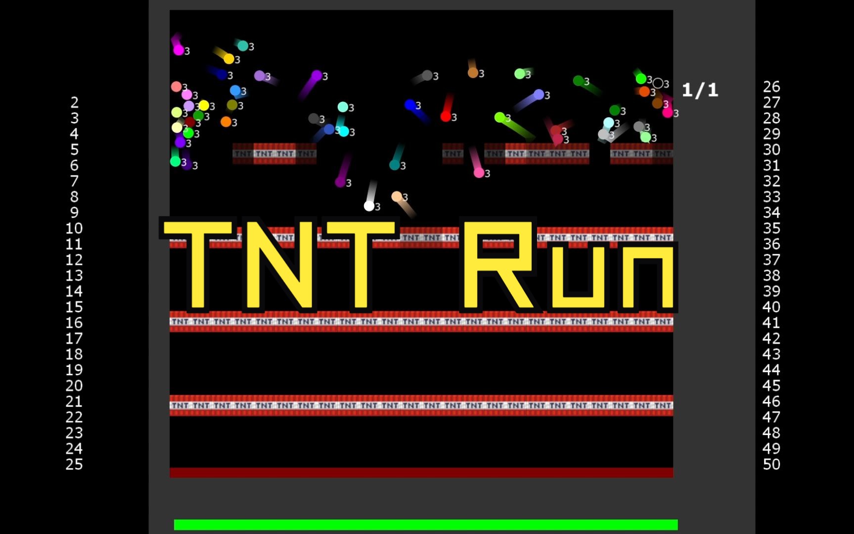 【algodoo】50球小游戏:TNT Run