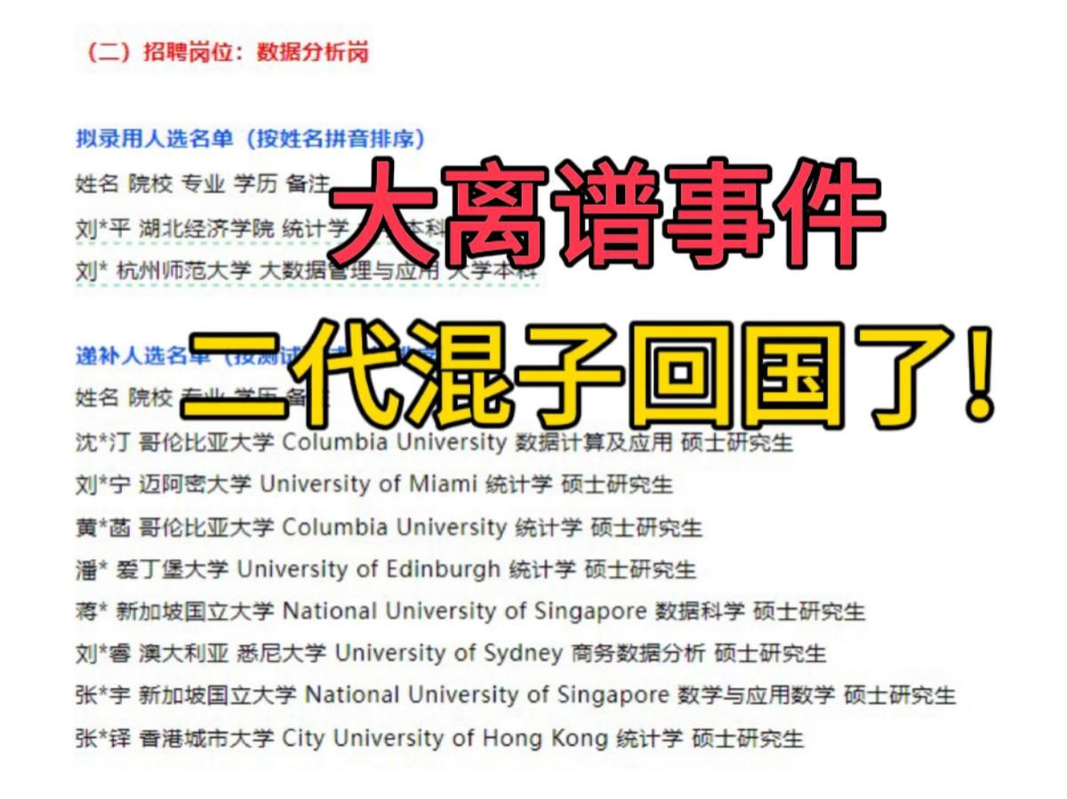 看到浙江中石化递补名单全海归那一刻:心死勿Q,普通人还怎么进得去?哔哩哔哩bilibili