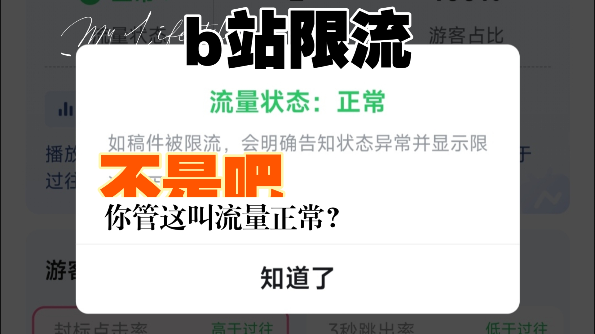 不是，B站！你管这个叫流量正常？怀疑账号隐形限流，视频没有播放量，我是怎么判断的