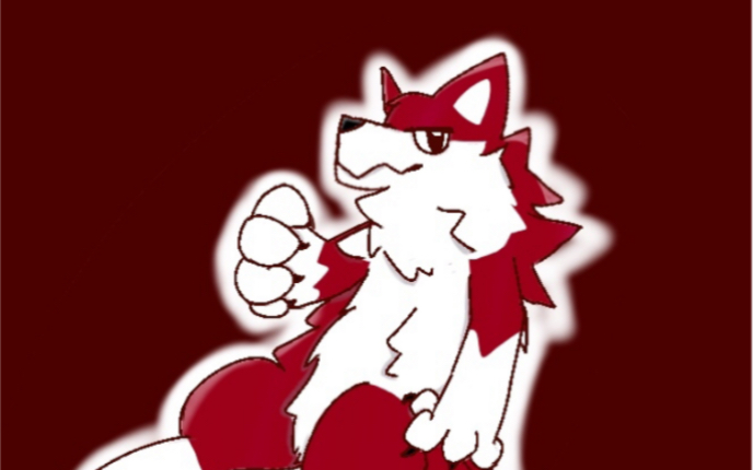 一只红色狼狼的绘画过程