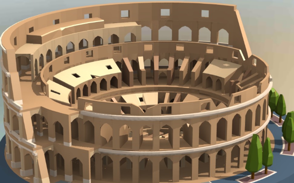 我爱拼模型 罗马 斗兽场