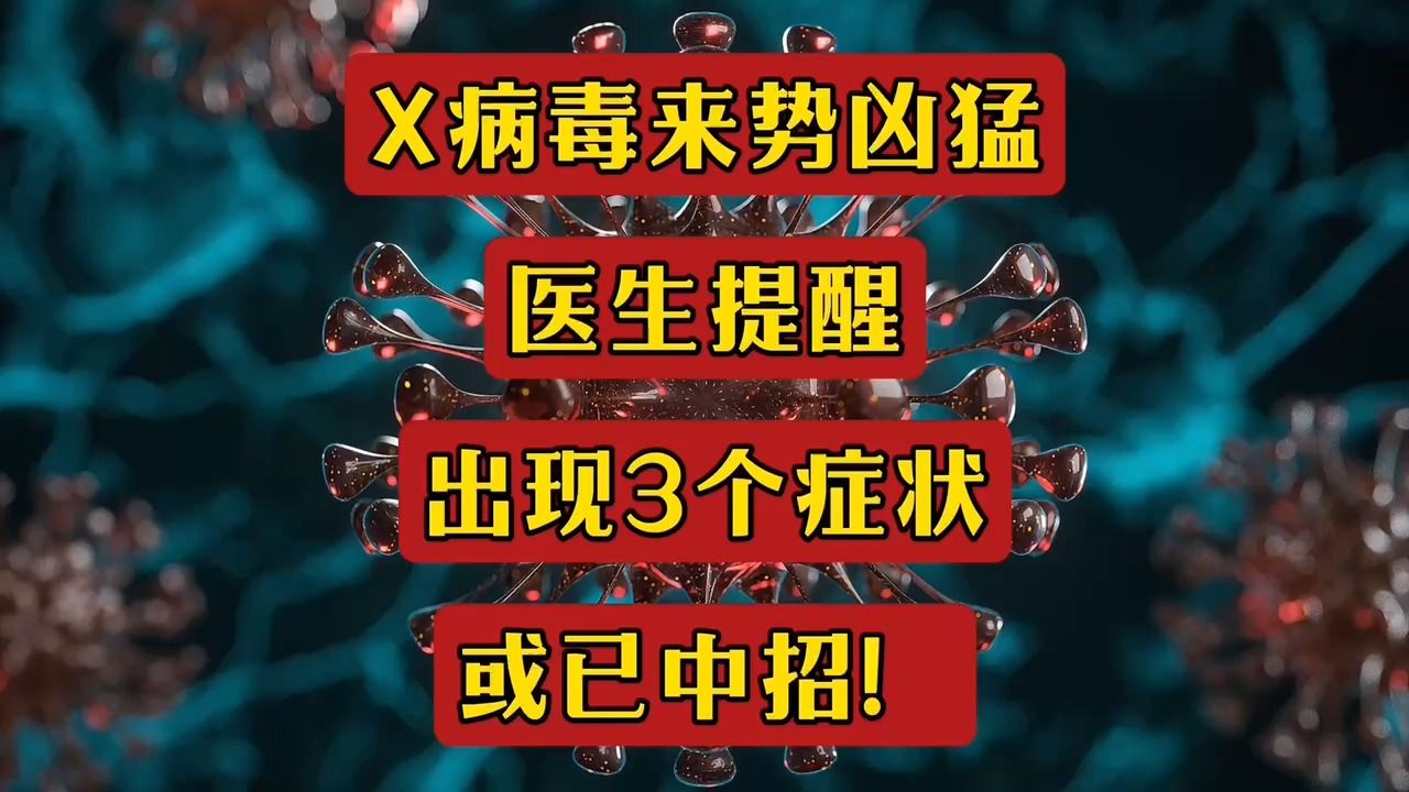 x病毒来势凶猛,医生提醒,出现3个症状或已中招