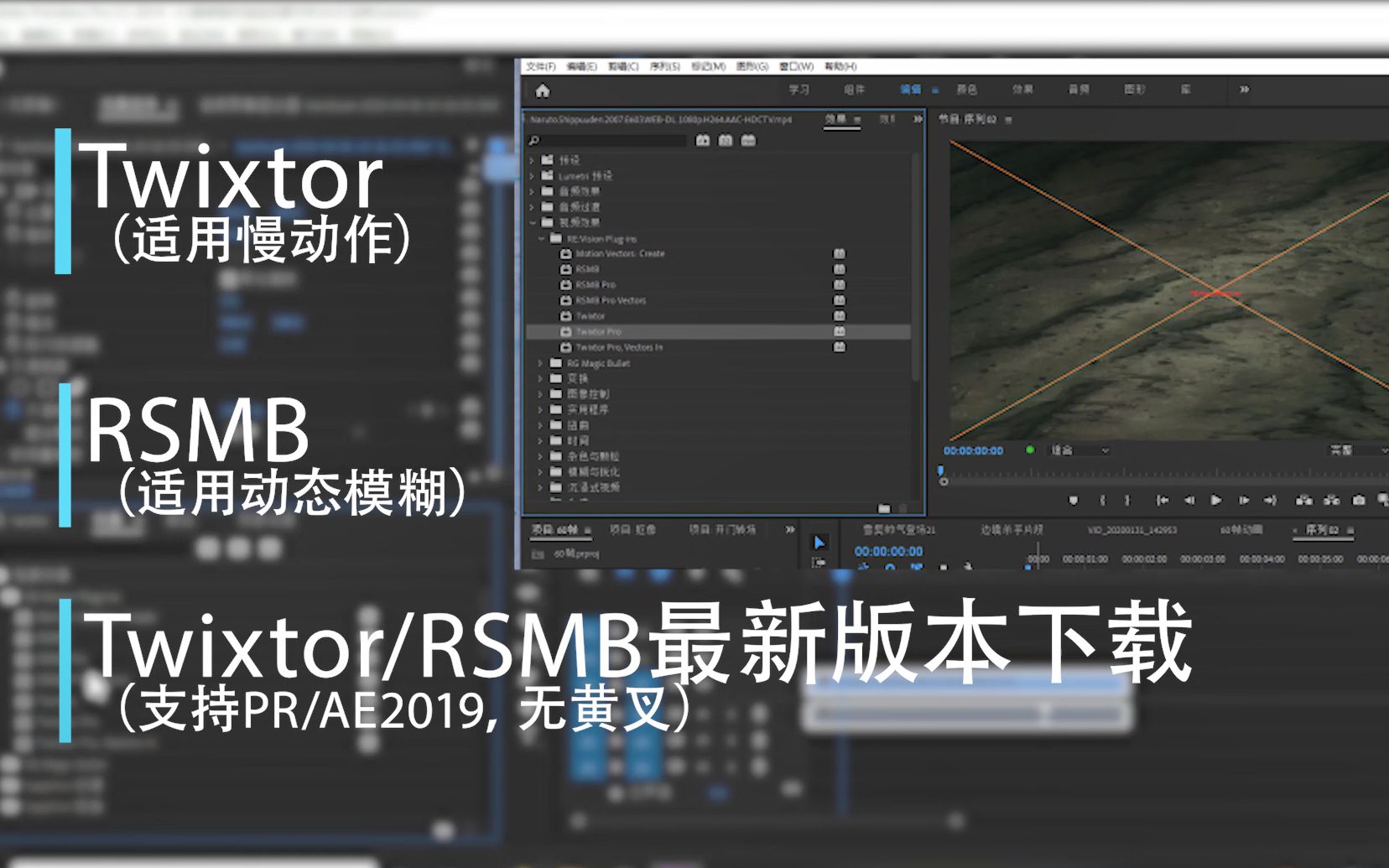 【PR&AE插件】Twixtor/RSMB最新版本下载(无黄叉)哔哩哔哩bilibili