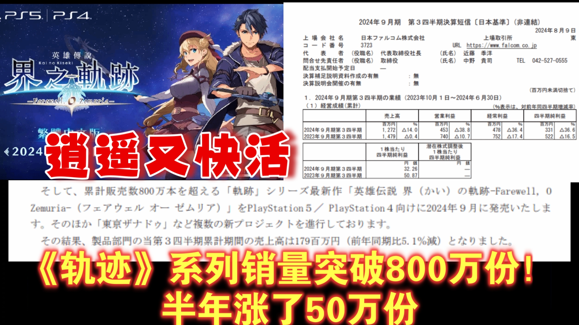 小公司也滋润!《轨迹》系列销量突破800万份!半年涨了50万份哔哩哔哩bilibili