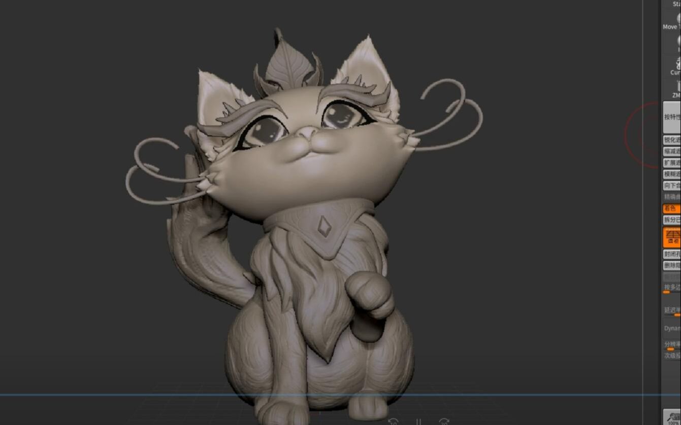 活动作品zbrush建模英雄联盟魔法猫咪悠米模型制作