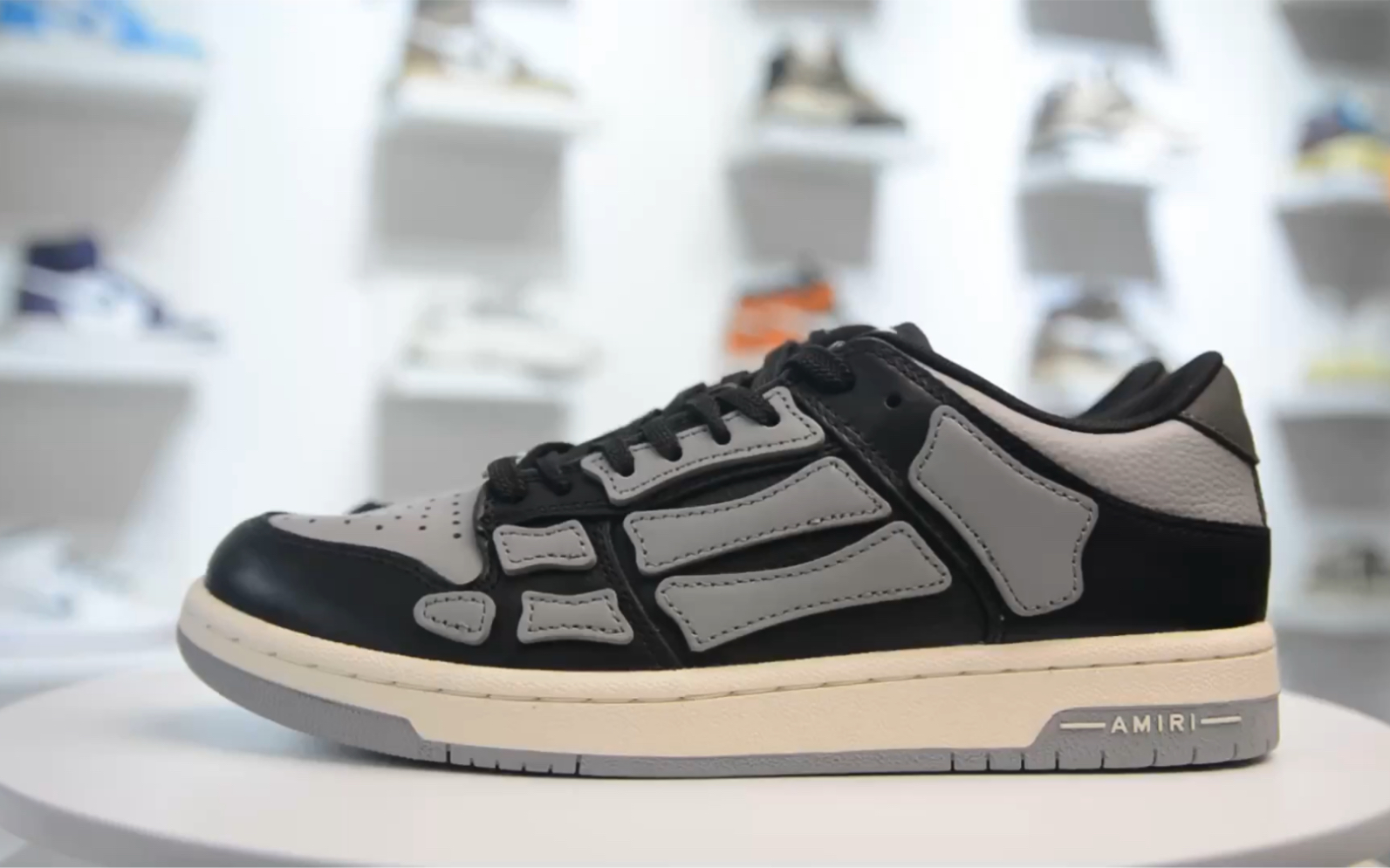 【权威实拍】amiri skel top low 休闲板鞋 骨头鞋 黑灰