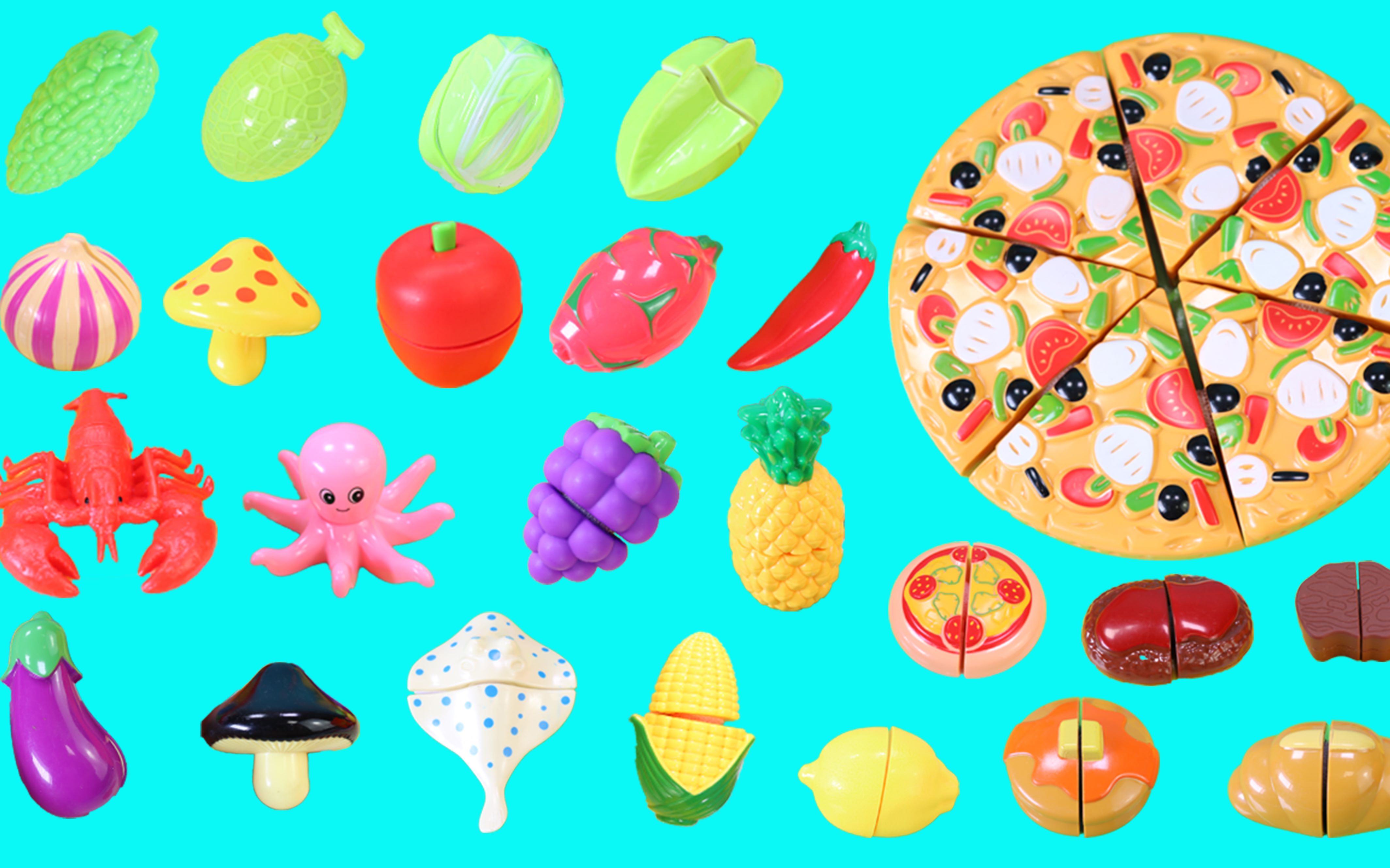 披萨切切乐玩具 水果蔬菜海鲜食物切切乐玩具