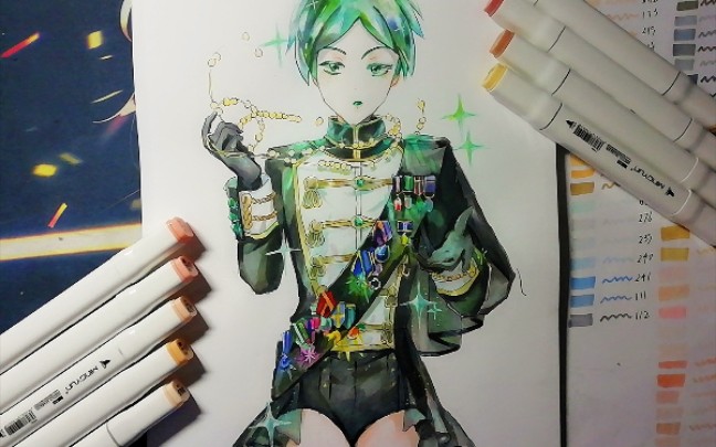 【马克笔手绘】宝石之国-会发光的磷叶石!