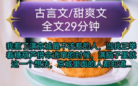 《全文已完结》古言文,甜爽文我惹了满京城最不该惹的人,当我正举着糖葫芦拼命逃窜的时候,满脑子里就这一个想法,京城里面的人都知道...哔哩哔哩...