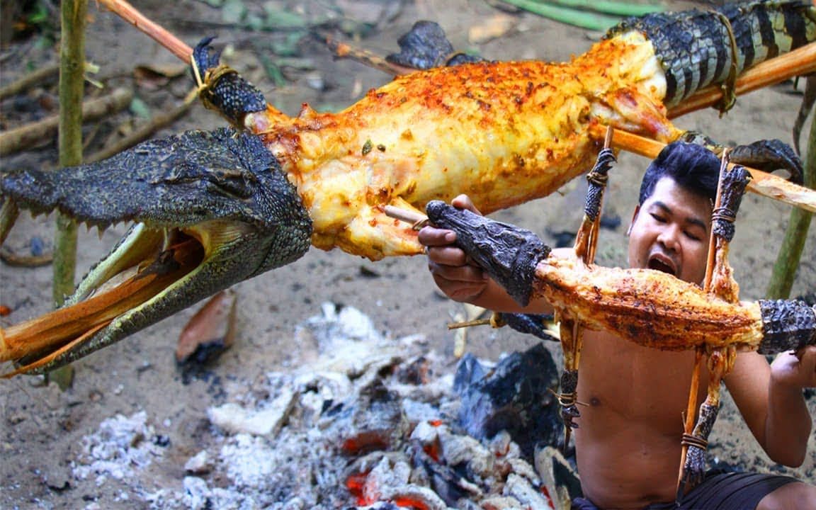 这才是大鳄鱼最过瘾的吃法看饿了