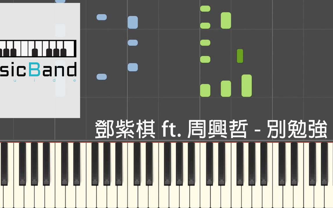 [图][琴谱版] G.E.M. 邓紫棋 ft. 周兴哲 Eric Chou - 别勉强 - Piano Tutorial 钢琴教学 [HQ] Synthesia