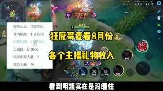 Video herunterladen: 狂魔哥查看上个月各主播礼物收入，看到明凯和琴酒实在是没绷住