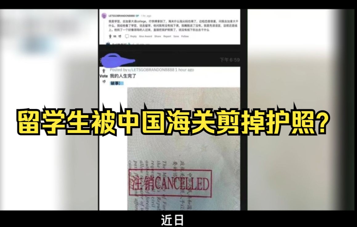 【留学资讯】网传留学生留学被中国海关剪掉护照?假的!!!!哔哩哔哩bilibili